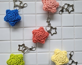 Crochet Star Keychain, Car Accessory, Star Keyring, Matching Keychains, Gift for Friends
