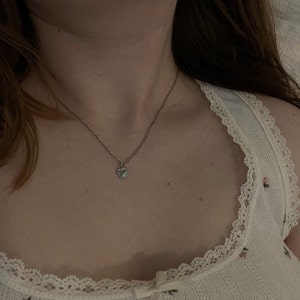 Simple Dainty Heart Necklace, Water Resistant Necklaces, Gifts for her image 2