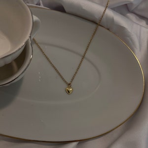 Simple Dainty Heart Necklace, Water Resistant Necklaces, Gifts for her Gold