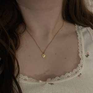 Simple Dainty Heart Necklace, Water Resistant Necklaces, Gifts for her image 1