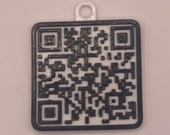 Custom QR Code 3D Printed Keychain