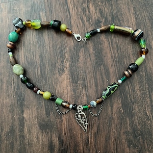 Mona Lisa Inspired Mismatched Beaded Necklace