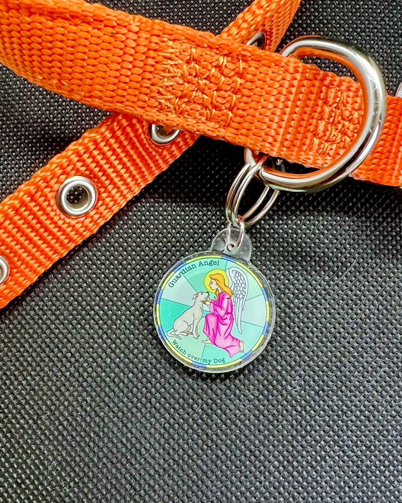 Guardian Angel Pet Medal Watch Over My Dog Religious Themed Dog Charm
