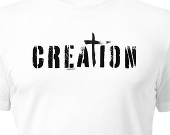 God Created Man T-Shirt, God's Creation, Children Of Jesus, Biblical Design, Manmade Humanity, Flat Earth