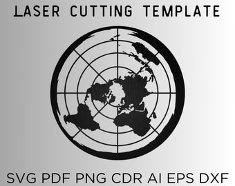 Modèle de terre plate, SVG, PDF, DXF, png, modèle de découpe laser, illustration vectorielle, pochoir, motif, modèle de terre plate, trame, Cricut