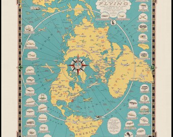 The Story of Flying, Digital Download, Flat Earth Map, Ernest