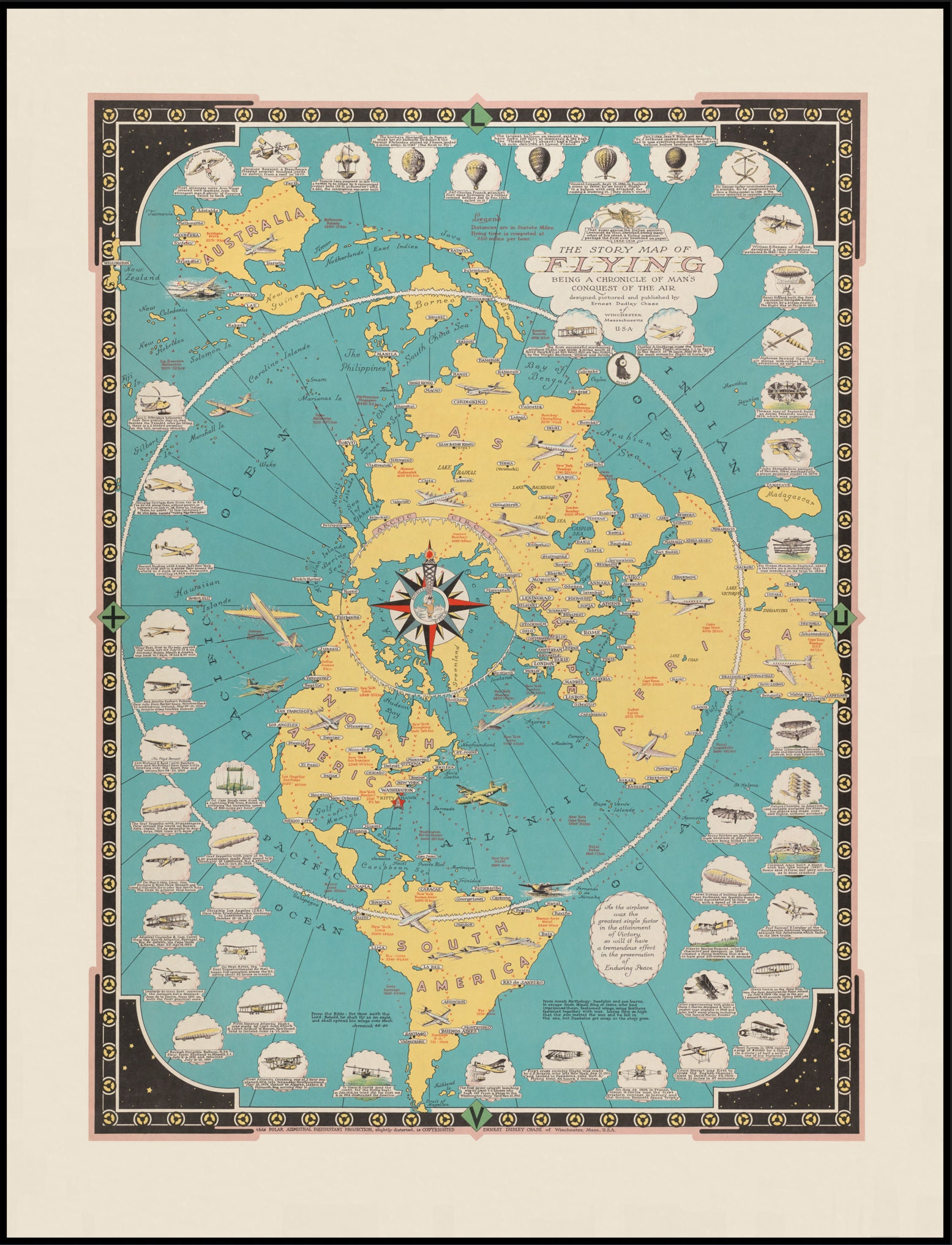 The Story of Flying, Digital Download, Flat Earth Map, Ernest