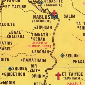 Nablus Line Palestine Land of Strife Map, Digital Download, Holy Land Map ...