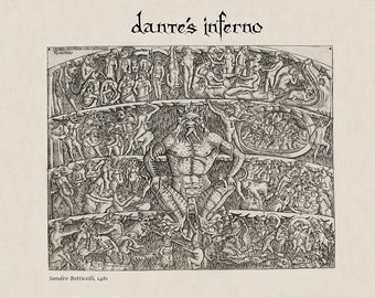 El infierno de Dante, Descarga digital, Descarga de ilustración del infierno de Dante, Sandro Botticell 1481, Dante Alighieri, Divina Commedia