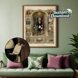 George Washington As A Freemason Upscaled, Digital Download, Masonic Printout, High Quality Mother Lodge Download, Master Mason Print