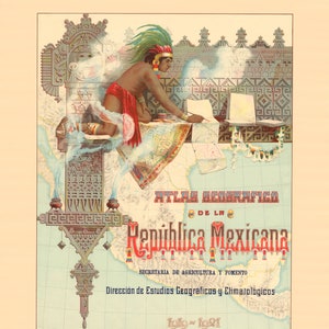 Atlas Geográfico de la República Mexicana, Digital Download, Mayan Civilization, Mayan Map, Inca Empire, Digital Map