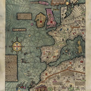 Der katalanische Atlas 1375, Mapamondi 14th Century Abraham Cresques Historische Karte Digitaler Download