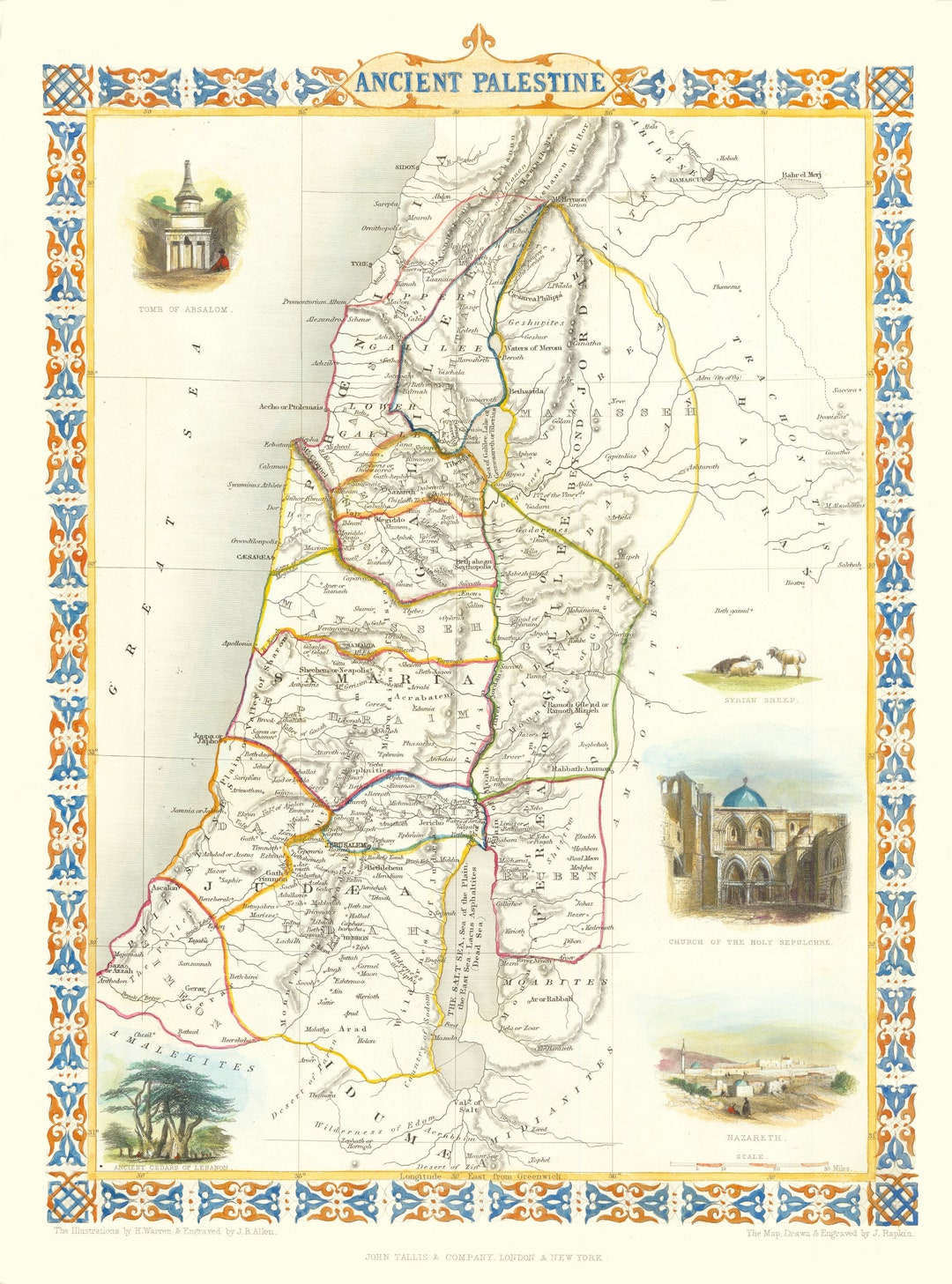Ancient Palestine Digital Map, Palestine, Religious Map, Download ...