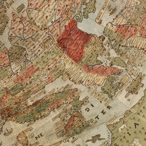 Cartographie de la Renaissance : carte composite du monde d'Urbano Monte, téléchargement numérique, Milan 1587, carte de la Terre plate, haute définition, carte image 2