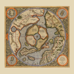Rupes Nigra-kaart, Digitale download, Noordpoolkaart, Black Rock, Zwarte magneet, Verborgen geschiedenis, Berg op de Noordpool, Hoge resolutie, Digitale download, Noordpoolkaart, Black Rock