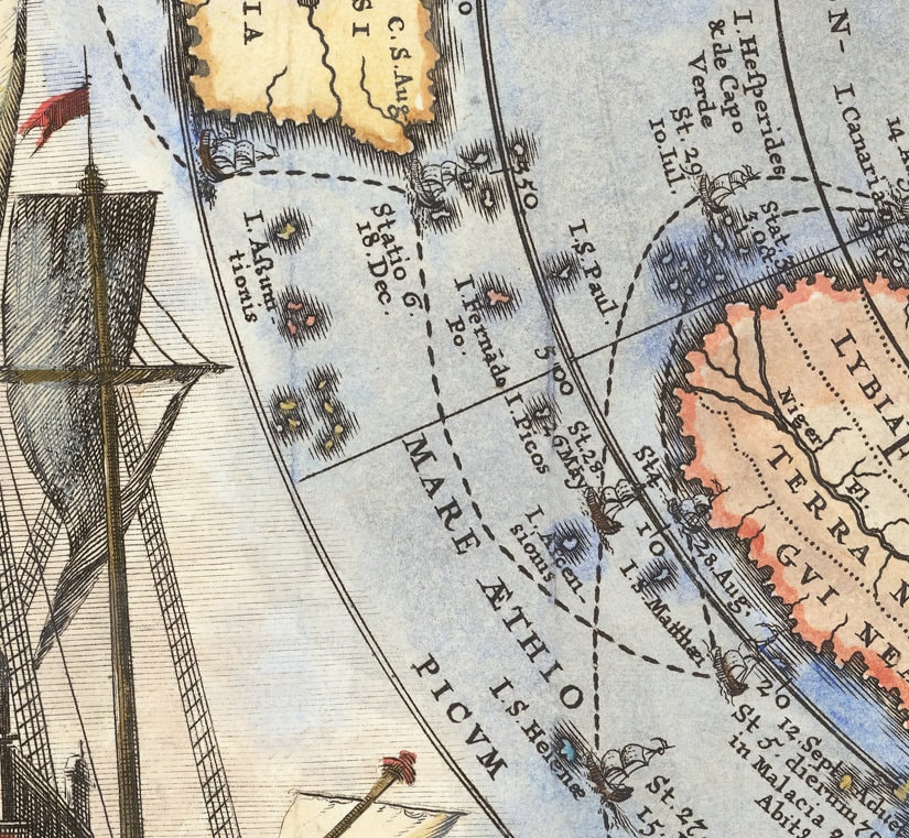 Magellan's Circumnavigation in 1522, Digital Download, Flat Earth Map ...