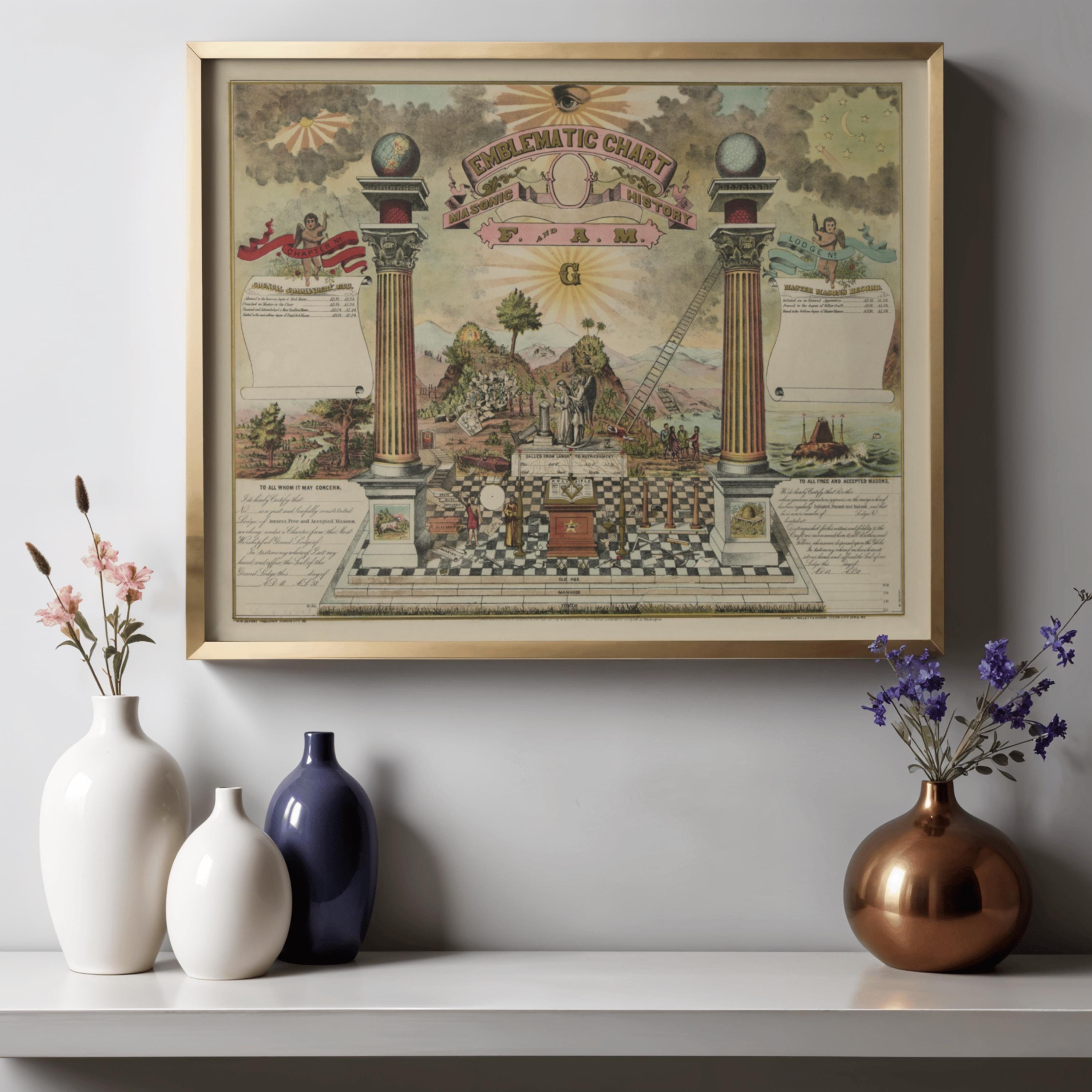 Emblematic Chart and Masonic History of Free and Accepted Masons ...