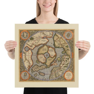 Rupes Nigra Poster, North Pole Black Rock, Poster, Map, The Black Magnet Poster, BlackRock Poster, Hidden History, Mountain At North Pole