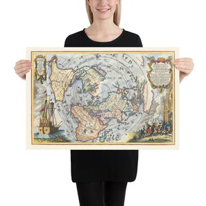 Magellan's omvaartposter, poster platte aarde, hoge kwaliteit, Magellan's expeditieposter, poster Ferdinand Magellan,
