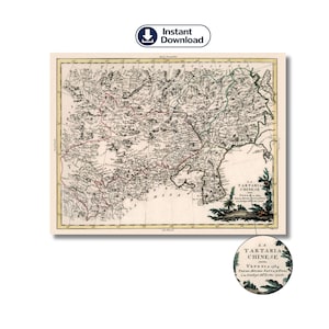 Antyczna mapa Tartarii i Chin z 1784 r. – La Tartaria Chinese autorstwa Zatta, druk historycznej kartografii Azji Wschodniej