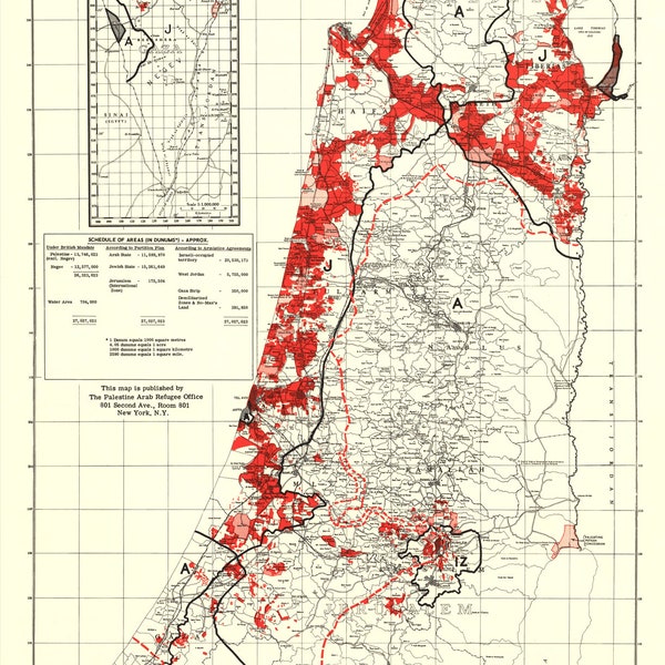 Palestine Map With Villages - Etsy