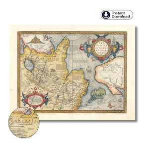 Tartary Map 1578 Mercator, Great Tartary World Map, Ptolemy World Map, Lost History Map, Ancient Tartaria Map Download
