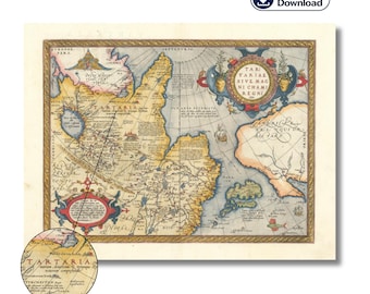 Tartary Map 1578 Mercator, Great Tartary World Map, Ptolemy World Map, Lost History Map, Ancient Tartaria Map Download