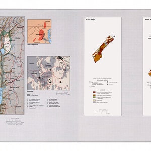 Palestine Occupied Territories Map, Digital Download, Conflicted Areas Printing, Gaza Strip, Israel, Middle East, United States CIA
