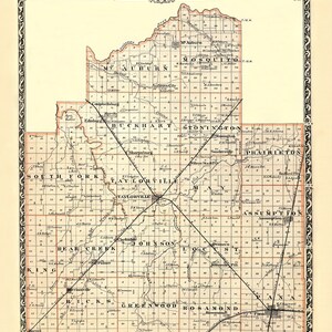 Karte des christlichen Landkreises, digitaler Download, Christentum, Illinois Karte, christliche Erbkarte