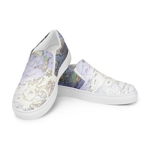 Flat Earth-instappers heren canvas Flat Earth, Flat Earth Plasma Moon-schoenen, Flat Earth-merchandise, Flat Earth-schoenen