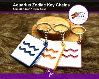 Zodiac-Astrology Aquarius Sign Unique 3D Printed Key Chain