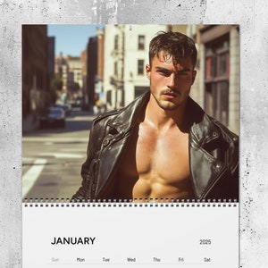 2025 Gay Mens Calendar - Shirtless Hunks in Urban Street Photography, 12-Month LGBTQ Wall Calendar Gift