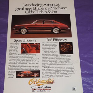 1980 Oldsmobile Cutlass Salon Full Page Color Print Ad