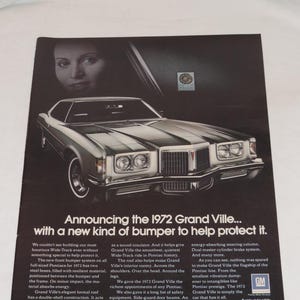 1972 Pontiac Grand Ville Large Format Full Page Color Print Advertisement