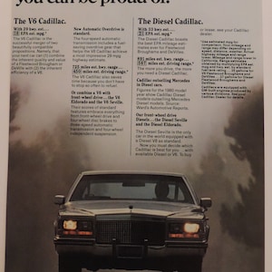 1981 Cadillac DeVille Mileage Full Page Color Print Ad