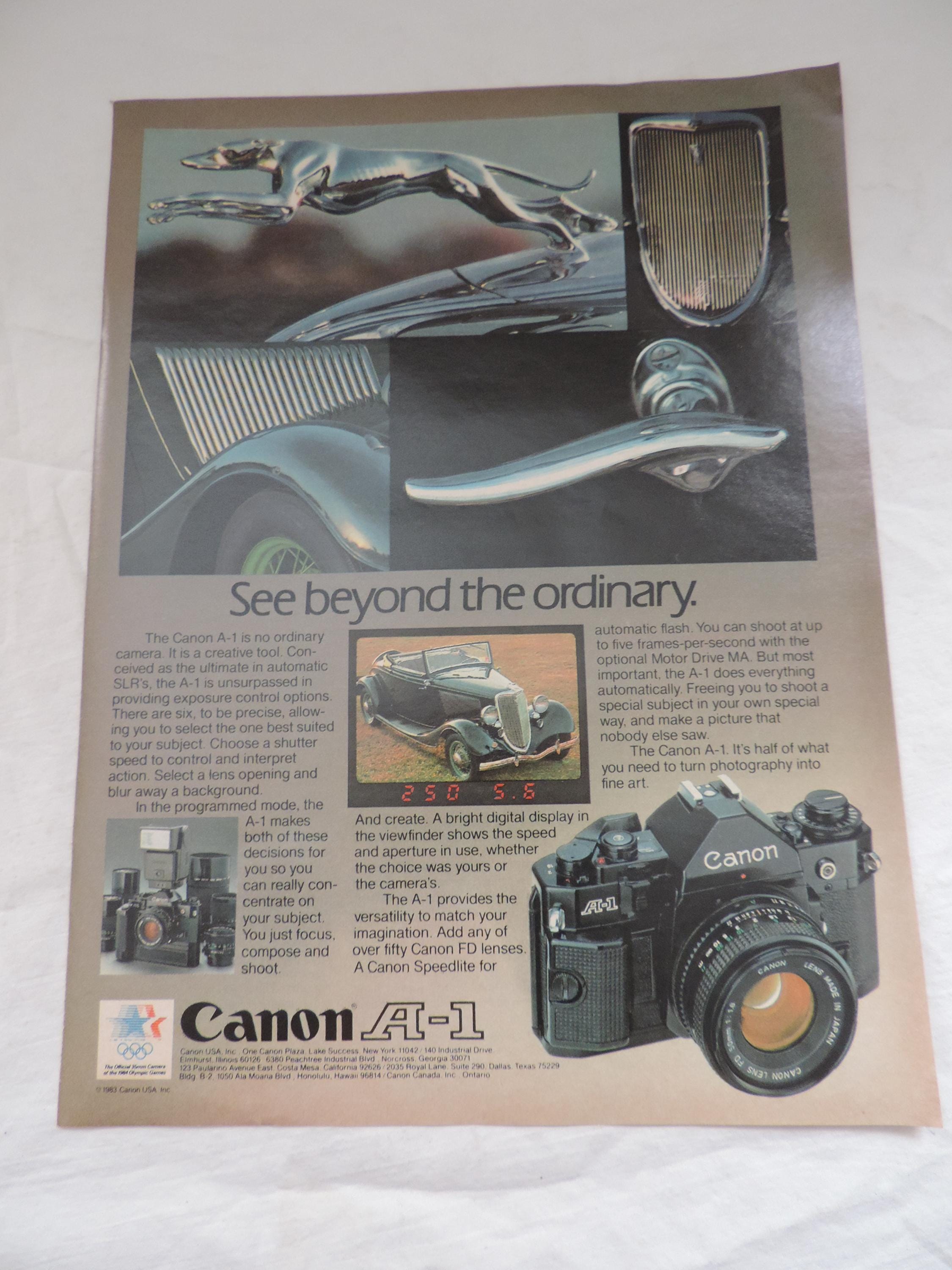 1983 Canon A-1 Film Camera Full Page Color Print Ad - Etsy