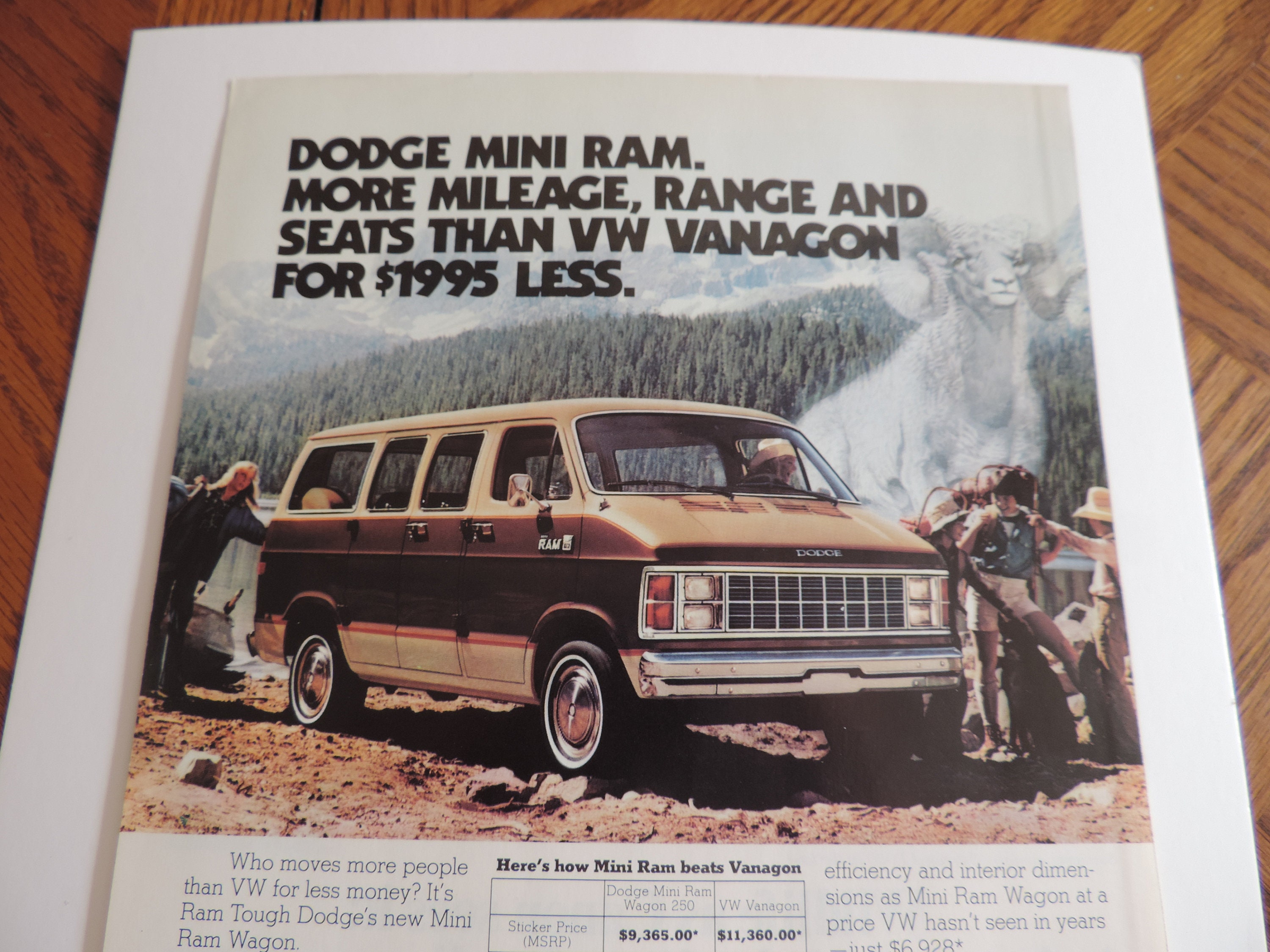 1982 Dodge Mini Ram Passenger Van Full Page Color Print Ad - Etsy