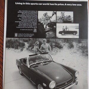 1970 British Leland Motors Inc. - &quot;Living in this sports car world has a price...&quot; - MG Midget Full Page Print Ad