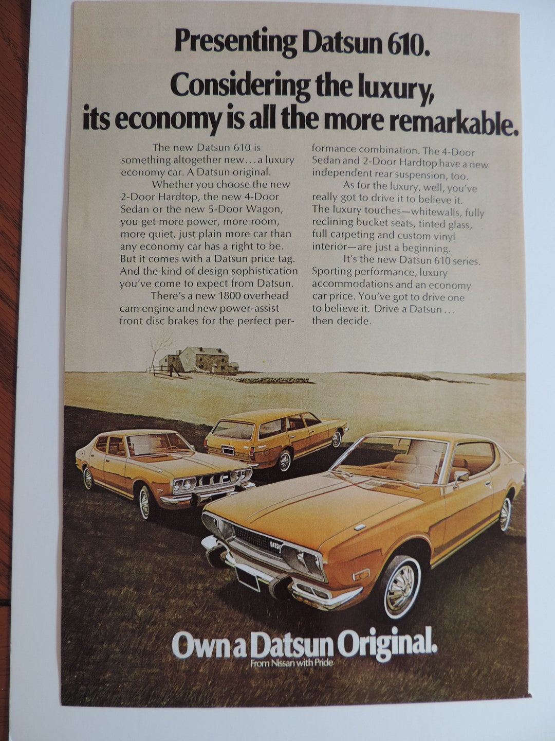 1973 Datsun 610 Lineup Full Page Color Print Ad - Etsy