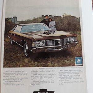 1971 Chevrolet Caprice Sedan Full Page Color Print Ad