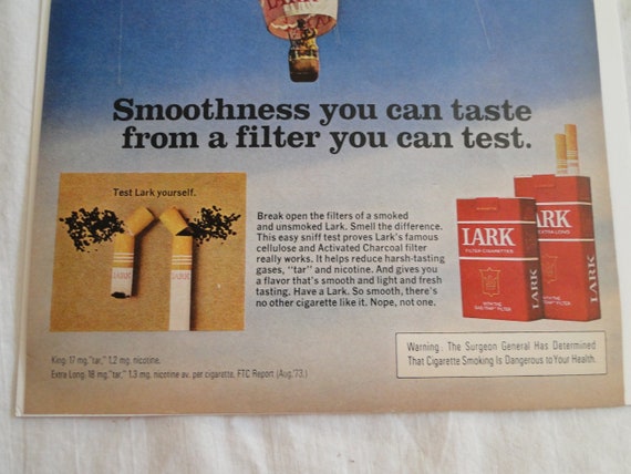 lark cigarettes where to buy 1974 Lark Filter Cigarettes Full Page Color Print Ad