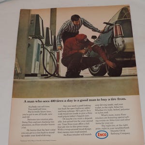 1971 ENCO Oil / Atlas Tires Large Format Full Page Color Print Advertisement