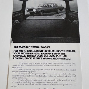 1971 AMC Matador Station Wagon Full Page Print Ad
