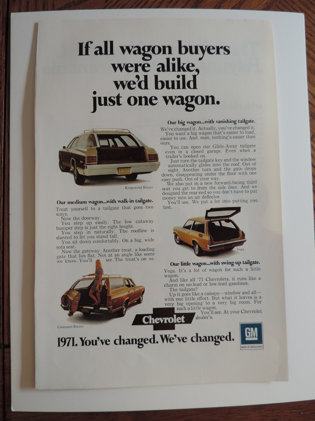 1971 Chevrolet Station Wagons Full Page Color Print Ad - Etsy