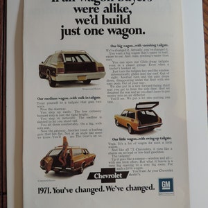 1971 Chevrolet Station Wagons Full Page Color Print Ad