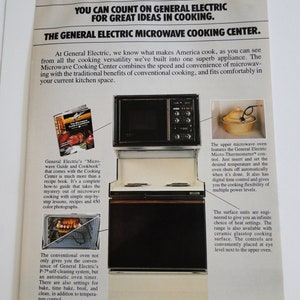 1970s General Electric GE Microwave Cooking Center Appliance Full Page Color Print Ad