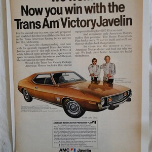 1973 AMC Javelin Full Page Color Print Ad