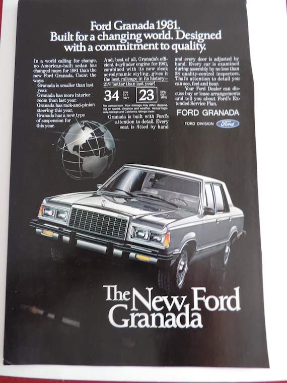 1981 Ford Granada Full Page Color Print Ad - Etsy