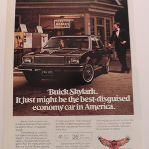1982 Buick Skylark Sedan Full Page Color Print Ad