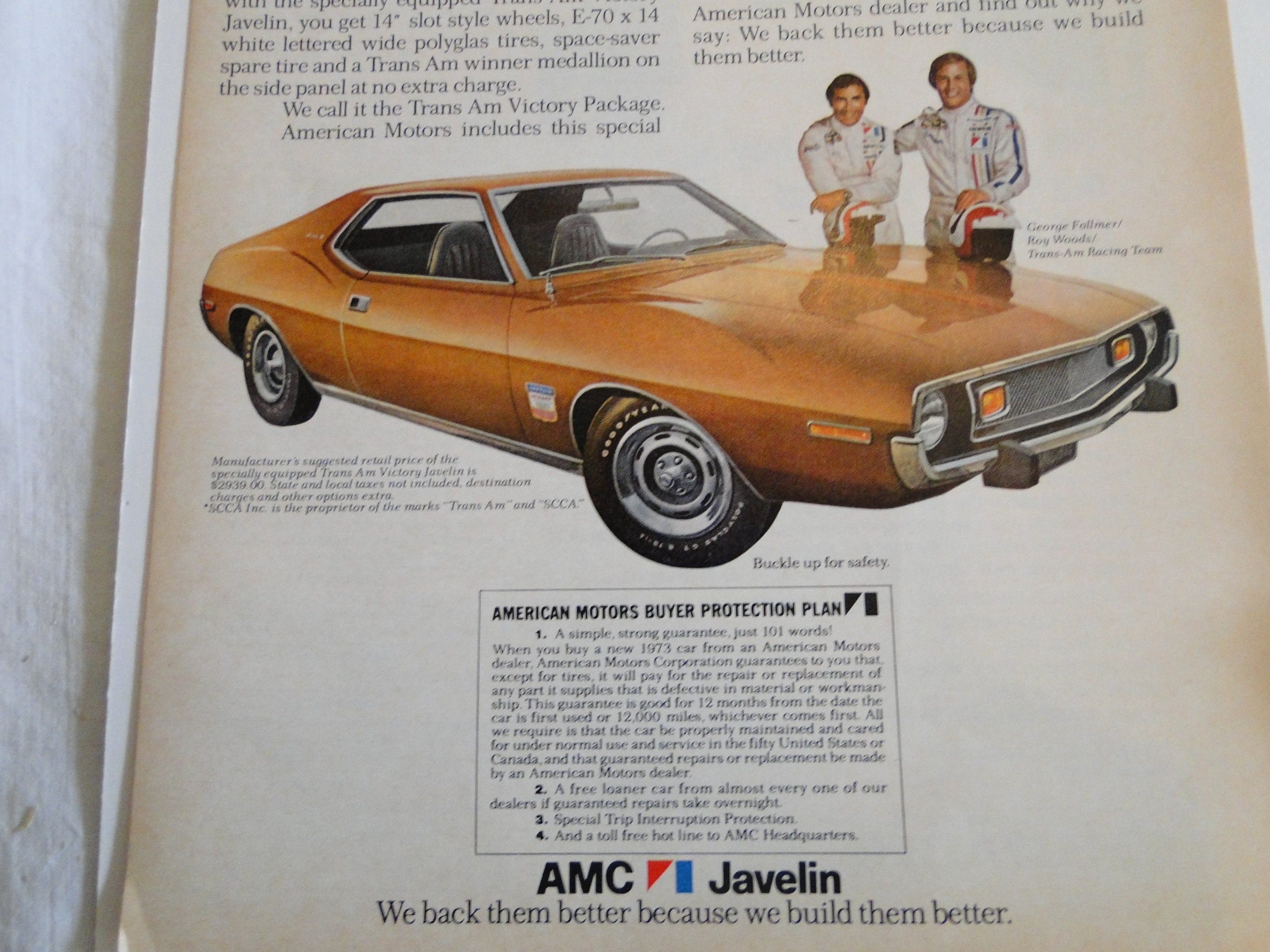 1973 AMC Javelin Full Page Color Print Ad - Etsy